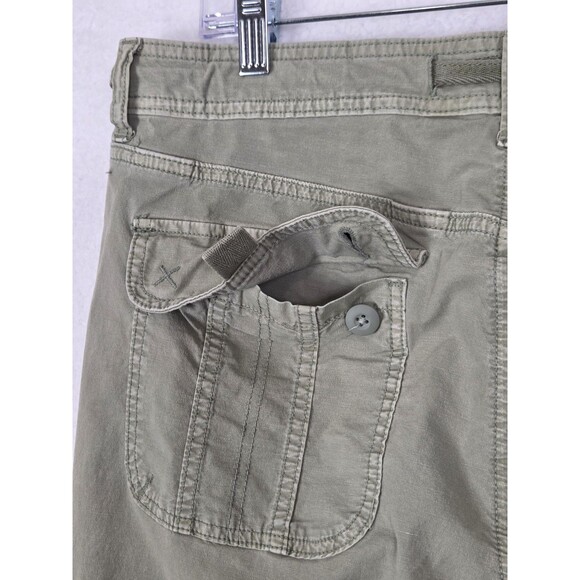 American Eagle Y2k Pants Sz 14 Short Green Low Rise Baggy Flare Stretch Casual - Picture 7 of 12